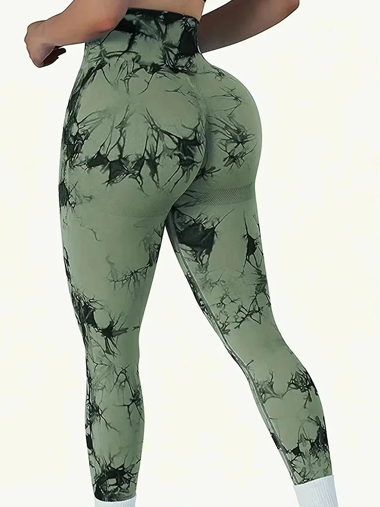 Seamless Tie-Dye Push Up Leggings – Muotoilua ja Itseluottamusta Treeniin