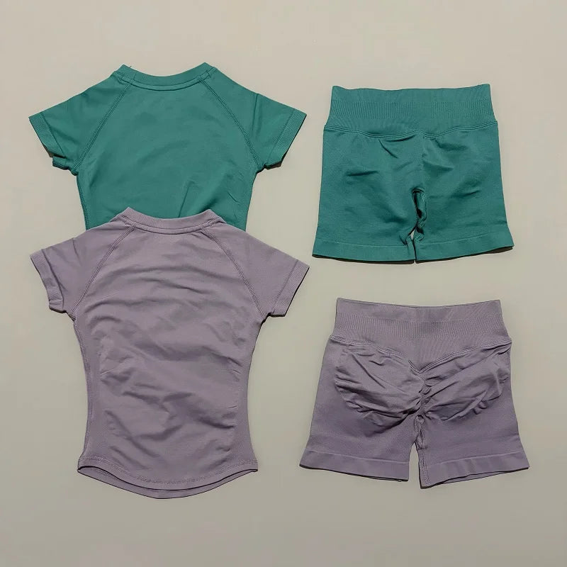 Treenisetti(2 Pieces) Saumaton treenisetti Shortsit & T-paita